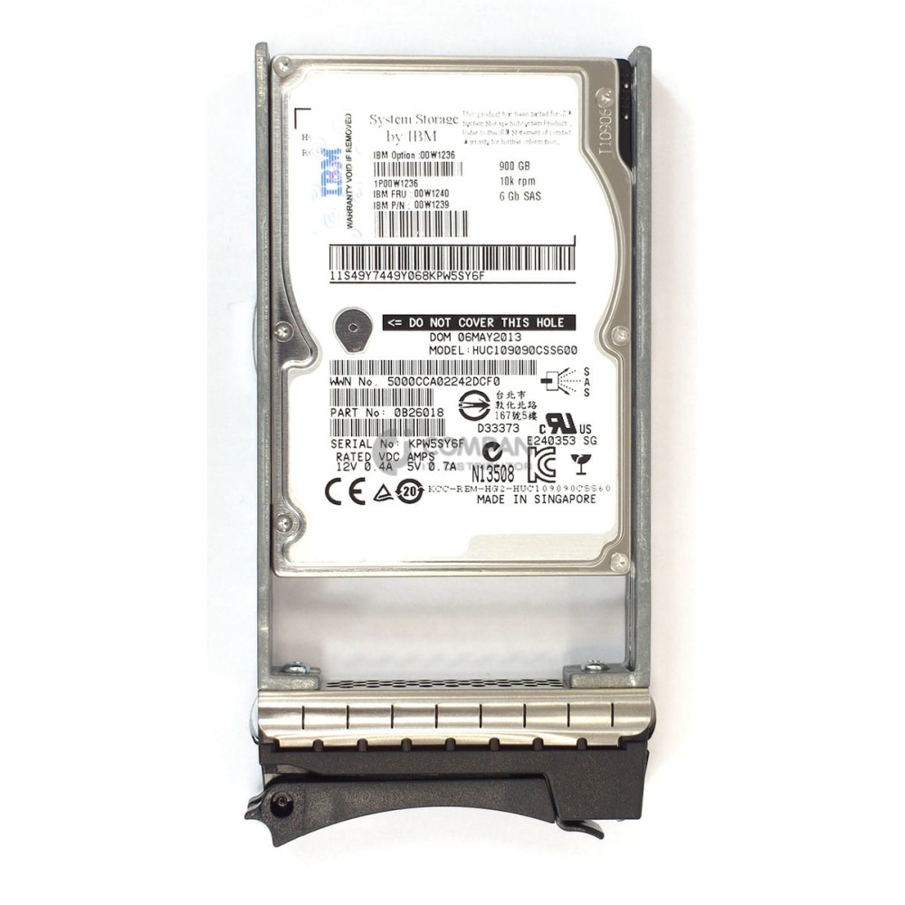 00W1240 IBM 900GB 10K 6G SAS 2.5 SFF HOT-SWAP FOR DS3524 EXP3524